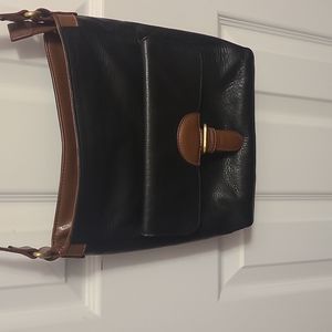 Clark’s crossbody travel bag two tone leather black brown purse